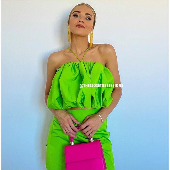 ZARA BLOGGER FAVE!!! Co-Ord Set Balloon Crop Top + Mini Skirt LIMITED EDITION! - Picture 4 of 16